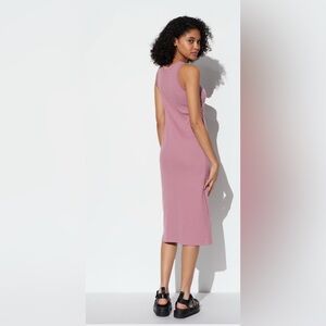 Ribbed Bra Sleeveless Pink Dress
